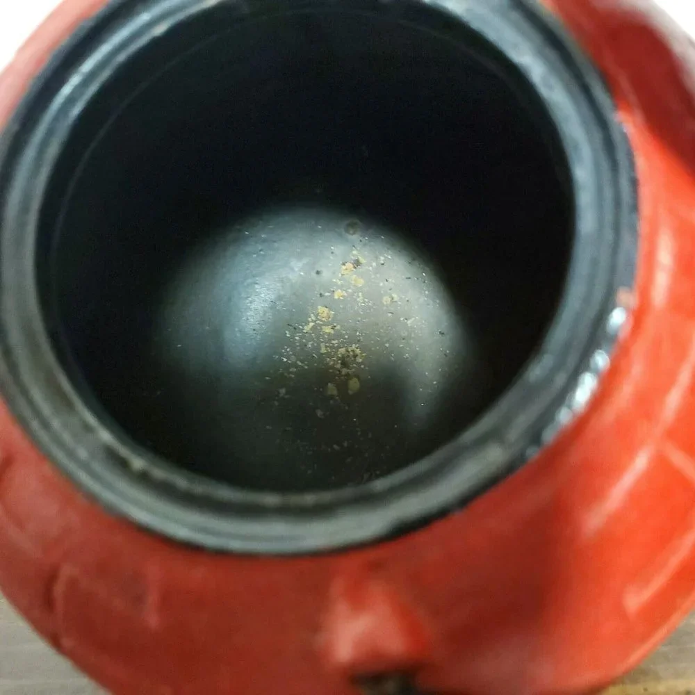 Red Cast Iron Tea Kettle Tetsubin Style‎